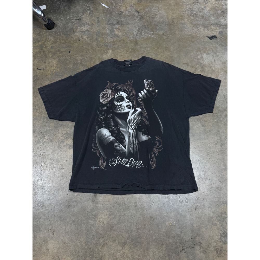 DGA Skin Deep David Gonzales Graphic T-Shirt Mens 3XL‎ Black Chicano Art Cotton